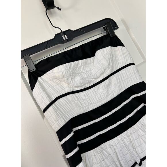 The Limited Women's Striped Strapless Mini Dress Cocktail White Black Size 0 - Picture 2 of 12